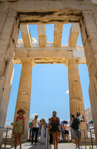 Group of people at historical building