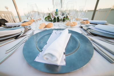 Ice cream on dining table