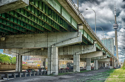 Factory against sky in city