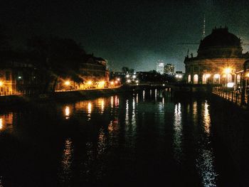 Illuminated city at night