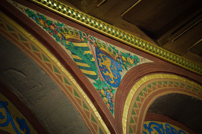 Low angle view of multi colored temple