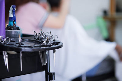 Tools for hair cut in saloon