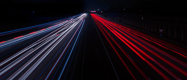 Light trails on city at night