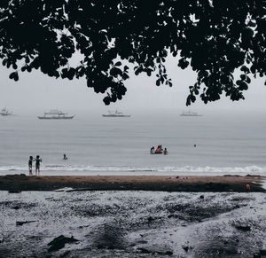 Scenic view of sea during winter