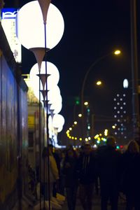 Illuminated street light at night