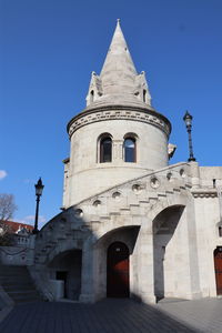 Low angle view of building against clear sky