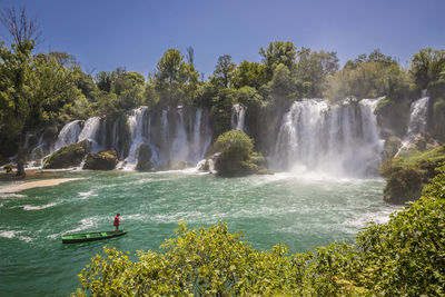 Scenic view of waterfall