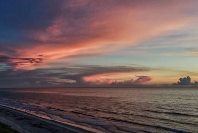 Scenic view of sea at sunset