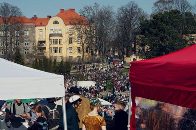 People walking in city