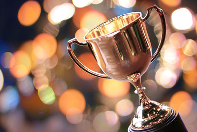 Trophy with abstract bokeh background