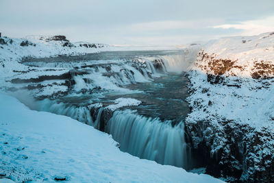 Long exposure of waterfall during winter