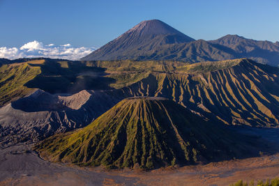 View of volcanic mountain range