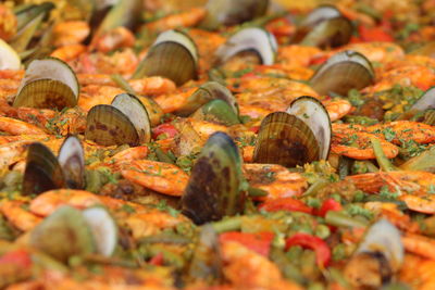 Full frame shot of paella