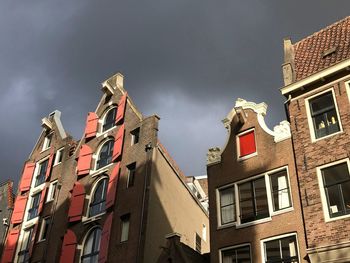 Low angle view of residential buildings against sky