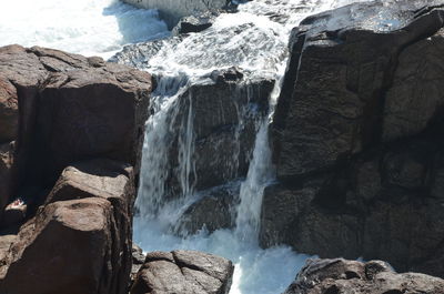 Scenic view of waterfall