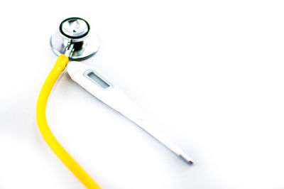 High angle view of pen on white background