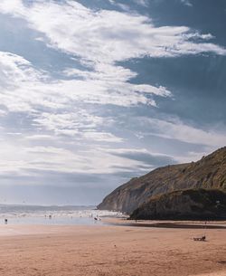 Scenic view of beach against sky