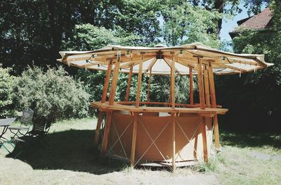 Built structure with trees in background