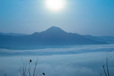 Scenic view of mountains against sky
