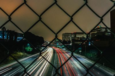 Light trails on road