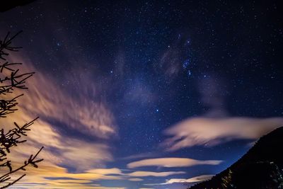 Low angle view of sky at night