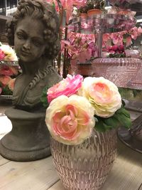 Close-up of statue on table
