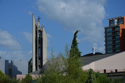 Low angle view of buildings against sky