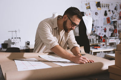 Professional worker working at factory