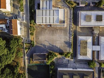 High angle view of building