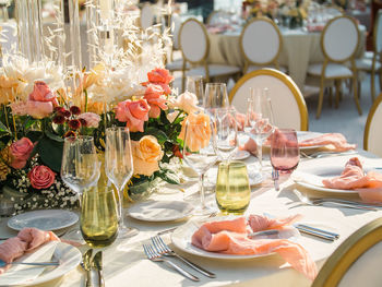 Place setting on table