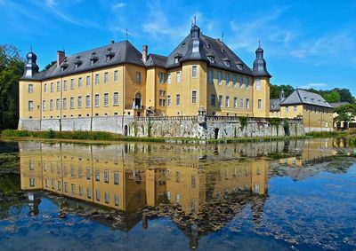 Reflection of building in lake