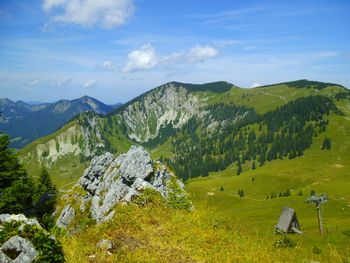 Scenic view of mountains against sky