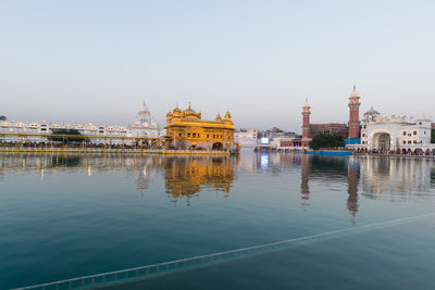 Reflection of buildings in water