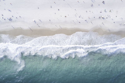 High angle view of people at beach