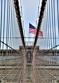 Low angle view of suspension bridge