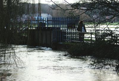 Reflection of built structure in river