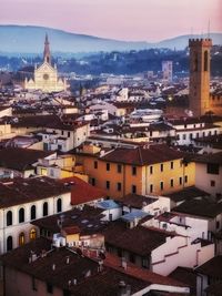 High angle view of townscape against sky