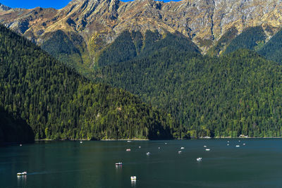 Scenic view of lake against mountains