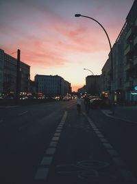 City street at sunset