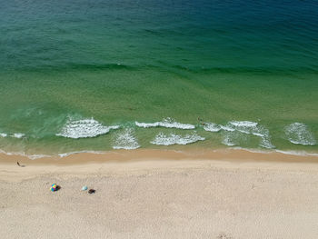 High angle view of beach and sea