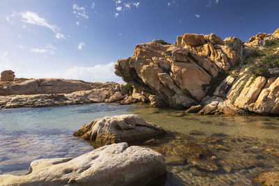 A glimpse of one of the coves in carloto in la maddalena, sardinia, italy