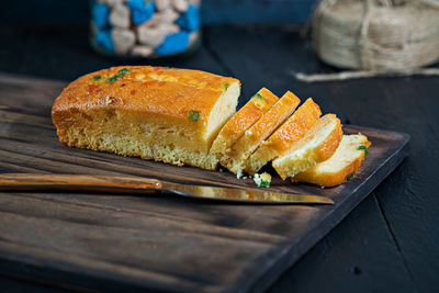 Close-up of food on table