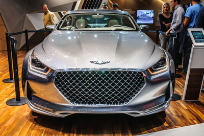 High angle view of people traveling in bus