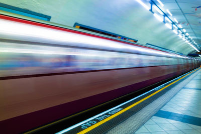 Train at railroad station platform
