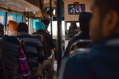 People traveling in bus