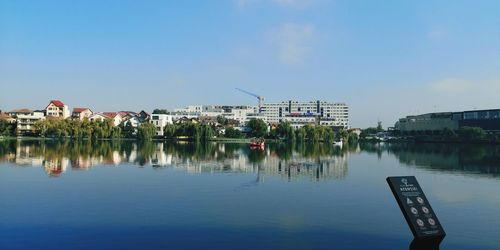 Reflection of buildings in water