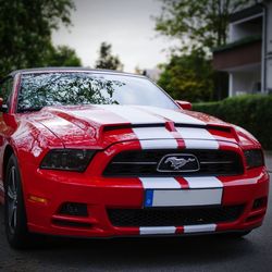 Close-up of red car