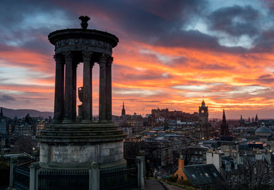 View of historic building against sky during sunset