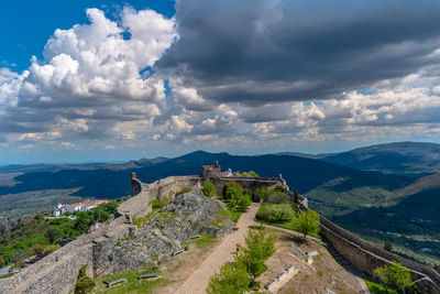 Panoramic view of landscape against cloudy sky