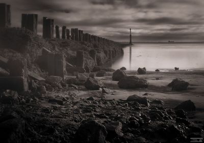 View of sea against cloudy sky